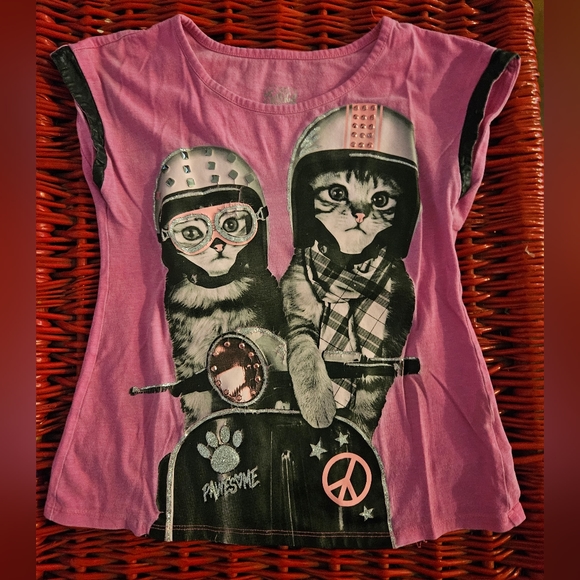 Cute Biker Kitties Shirt - Picture 1 of 1